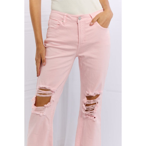 RISEN Miley Full Size Distressed Ankle Flare Jeans