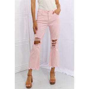 RISEN Miley Full Size Distressed Ankle Flare Jeans