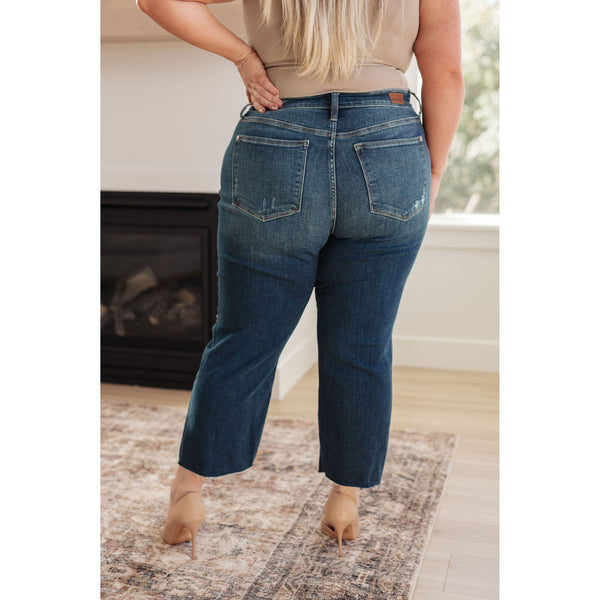 Whitney High Rise Distressed Wide Leg Crop Jeans