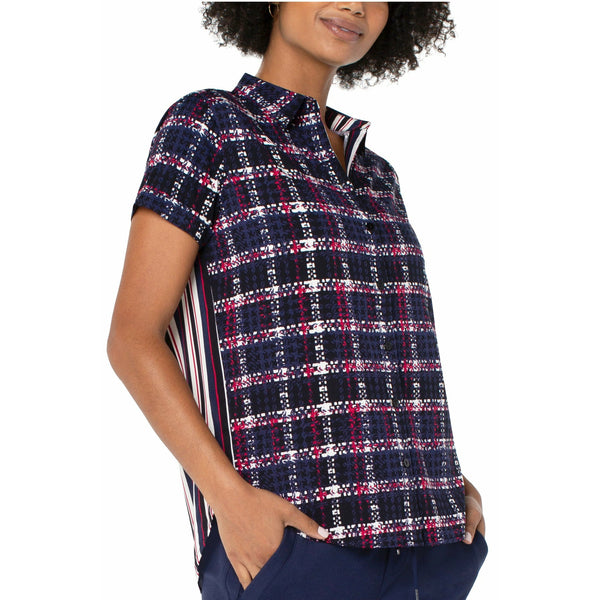 Poppy plaid button down