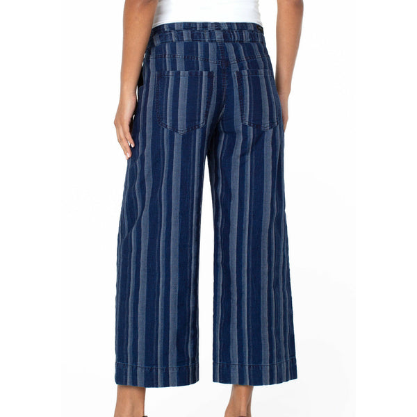 High rise crop stripe jean