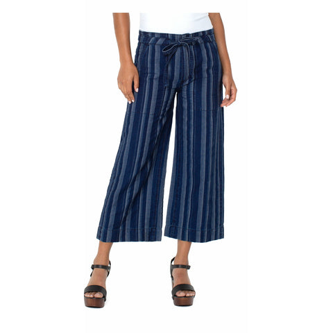 High rise crop stripe jean