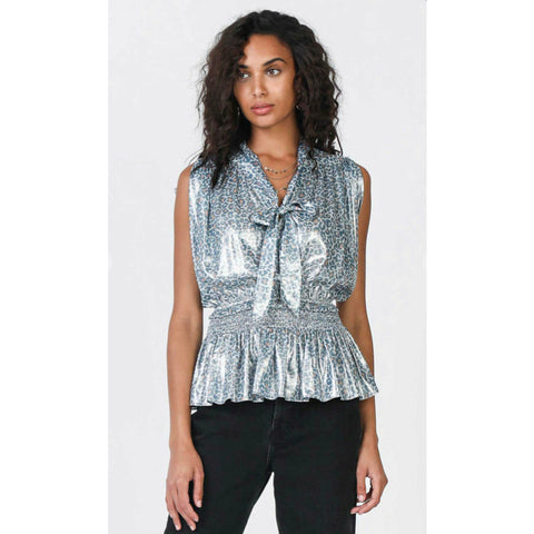 Metallic peplum