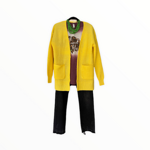 Singing canary cardigan