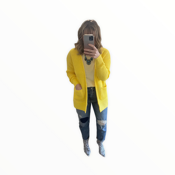 Singing canary cardigan